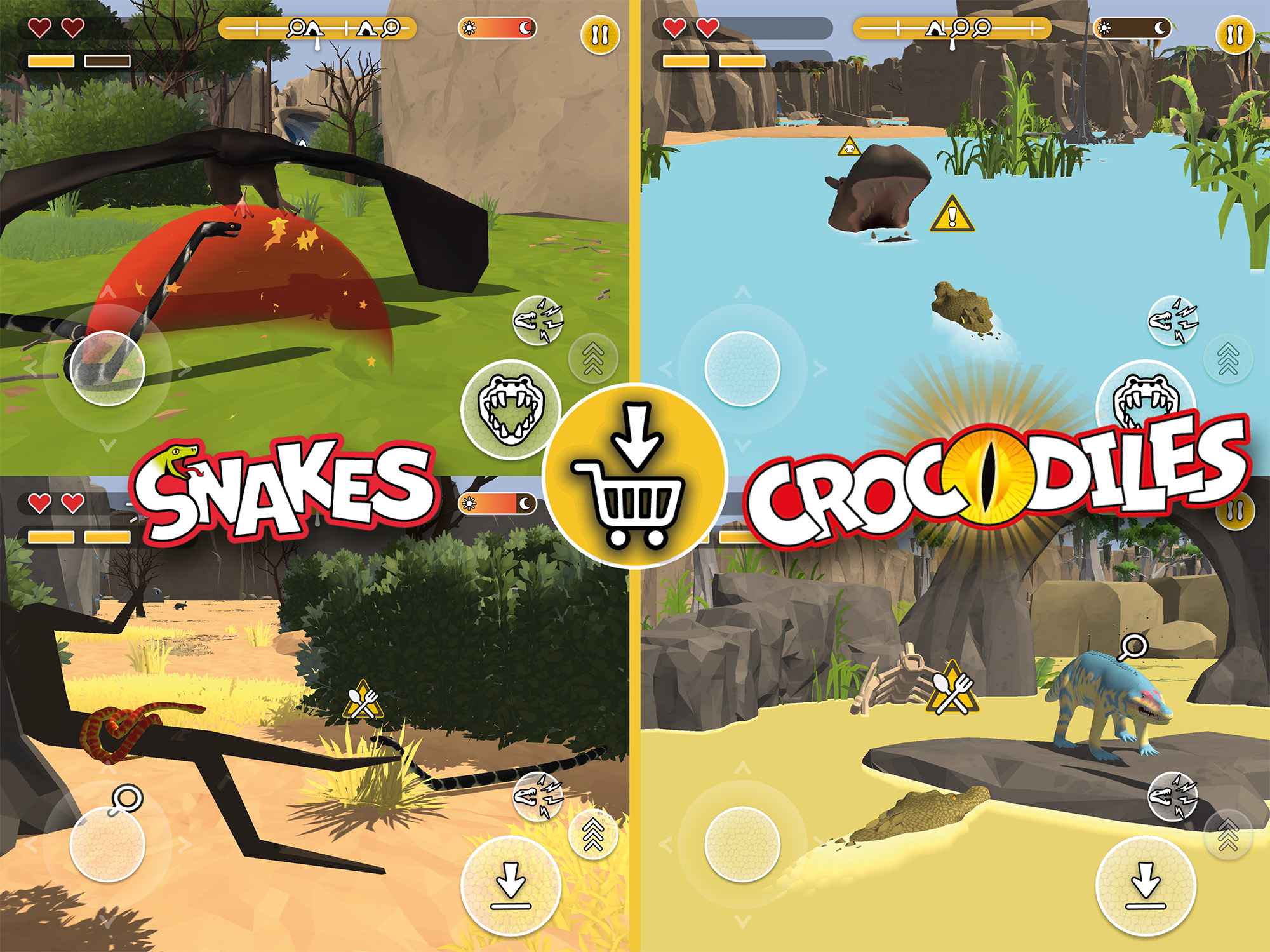 Spiele mit Schlangen und Krokodilen (In-App-Käufe)